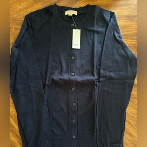 LOFT Women’s Classic Dark Blue Cardigan Sweater